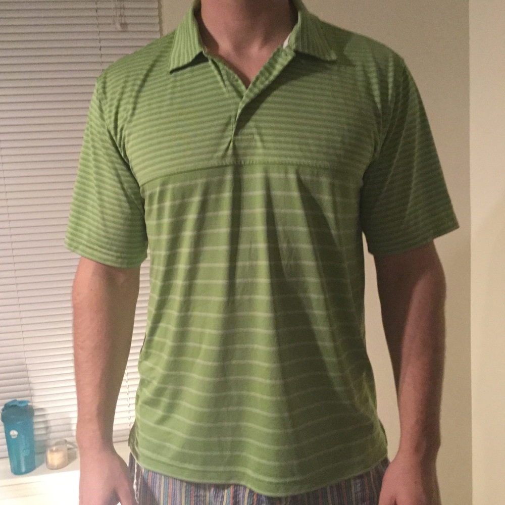 Green striped polo